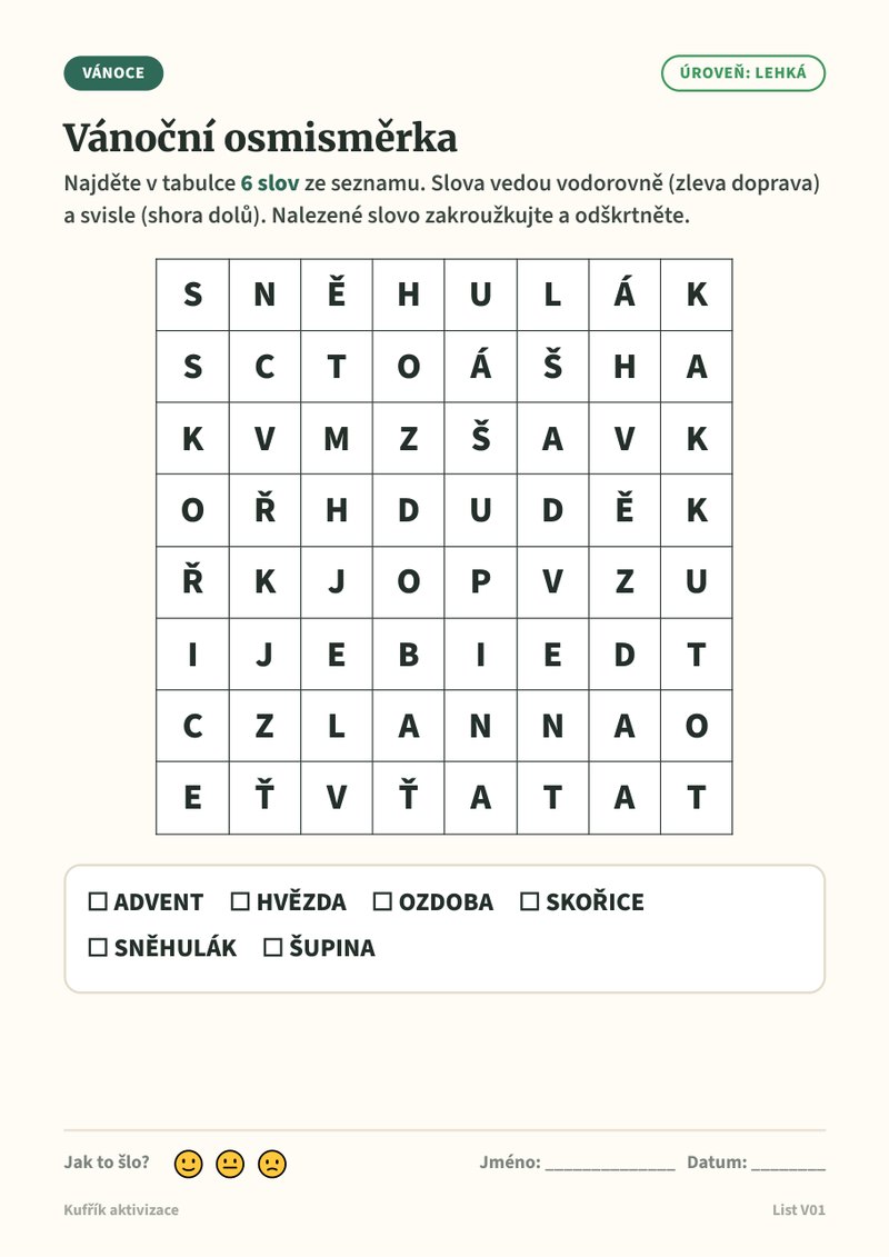 Vánoční osmisměrka